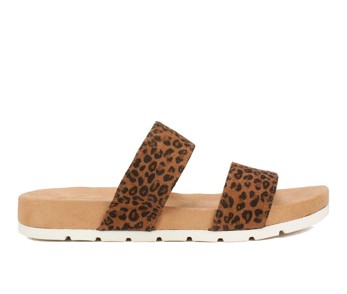 Women's Cliffs Tahlie Slide Sandals in Brown Leopard