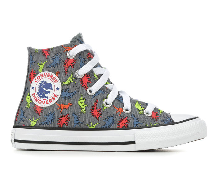 Boys' Converse Little Kid & Big Kid Chuck Taylor All Star Dinoverse Sneakers in Grey/Black/White