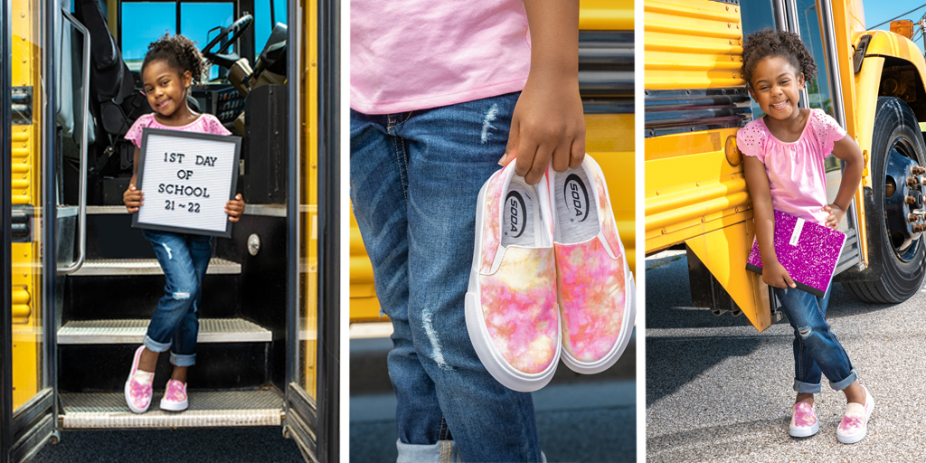 Your little will look adorable in slip-on canvas and cottagecore on the first day of school