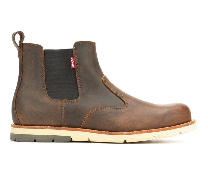 Men's Levi's brown leather Chelsea boots for stylish guys