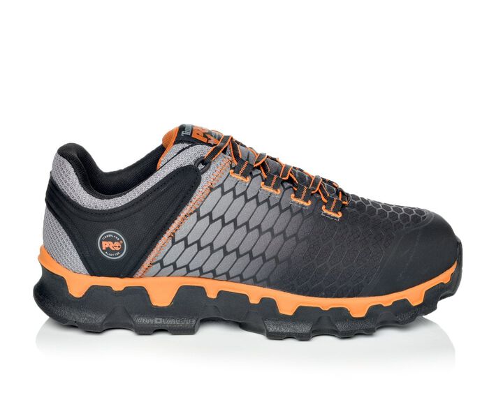 Men's Timberland Pro Powertrain Sport A1GT9 Work Shoes in Grey/Orange