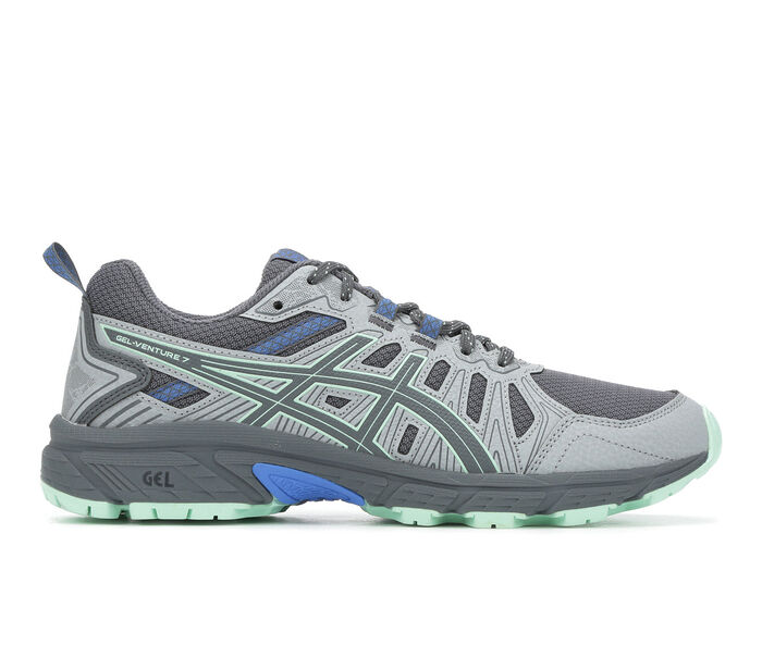 Women's ASICS Gel Venture 7 Running Shoes in Grey/Mint/Blue