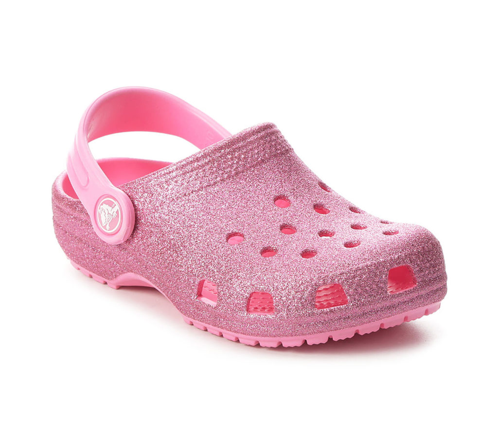 Let your little princess shimmer and shine with little girls glitter Crocs