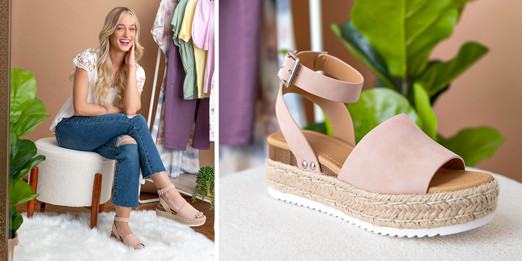 You'll be sitting pretty with jute-wrapped platforms and distressed denim
